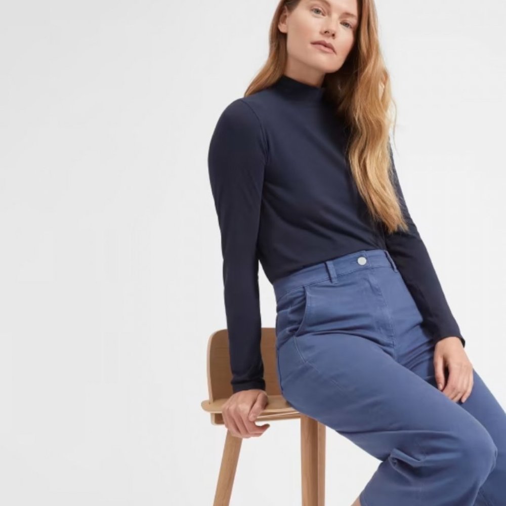 Everlane Wide Legged Crop Pant Mid Blue Size 4